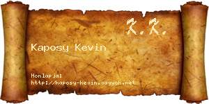 Kaposy Kevin névjegykártya