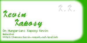 kevin kaposy business card